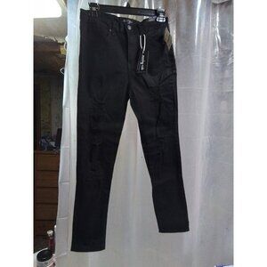 Monkey Ride Distressed Skinny Black Denim Jeans Size 7/8, New with tags